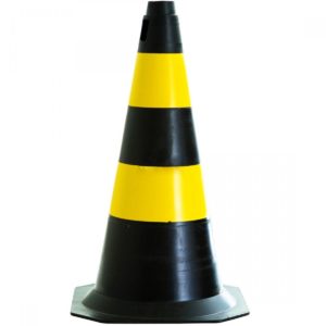 CONE SINALIZAÇÃO 75CM PRETO/AMARELO
