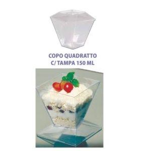 COPO QUADRATTO 150ML COM TAMPA (PCT COM10) (CX COM30X10) em Extrema MG