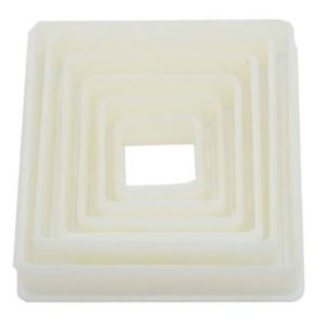 CORTADOR DE MASSA PLÁSTICO QUADRADO (JOGO 6 PECAS)