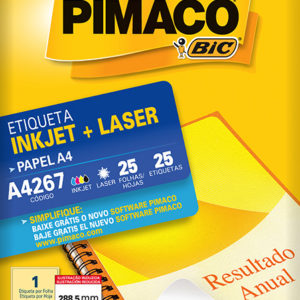 ETIQUETA PIMACO A4 4267 254X990 25 FOLHAS