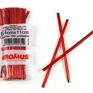 FECHO METALIZADO PARA PRESENTE 11CM VERMELHO(PCT COM100) CROMUS em Extrema MG