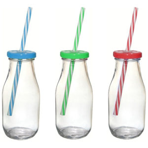 GARRAFA DE VIDRO COM TAMPA E CANUDO em Extrema MG