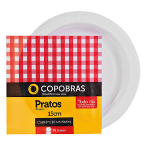 PRATO DE PLÁSTICO RASO  N.15 BRANCO COM10 (CX COM100PCT) em Extrema MG