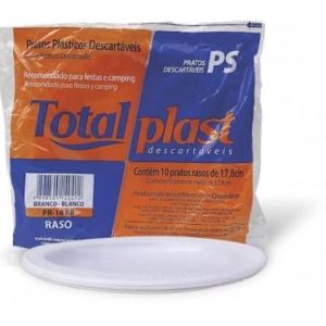 PRATO DE PLÁSTICO RASO  N.18 BRANCO COM10 (CX COM 50PCT) em Extrema MG
