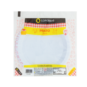 PRATO DE PLÁSTICO RASO  N.21 BRANCO COM10 (CX COM 50PCT) em Extrema MG